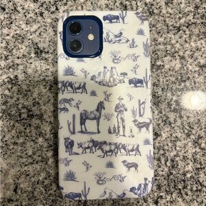 CASELY Blue and White Western Patterned iPhone 12 Case